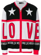 Love Moschino Panel Printed Zip Up Hoodie - White