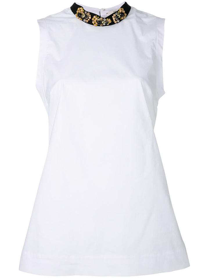 Dorothee Schumacher Embellished Neck Tank Top - White