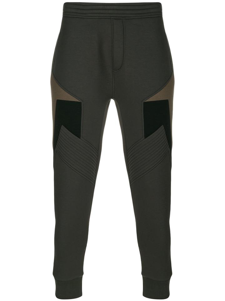 Neil Barrett Stripe Panel Sweatpants - Green