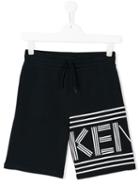 Kenzo Kids Logo Print Track Shorts, Boy's, Size: 16 Yrs, Blue