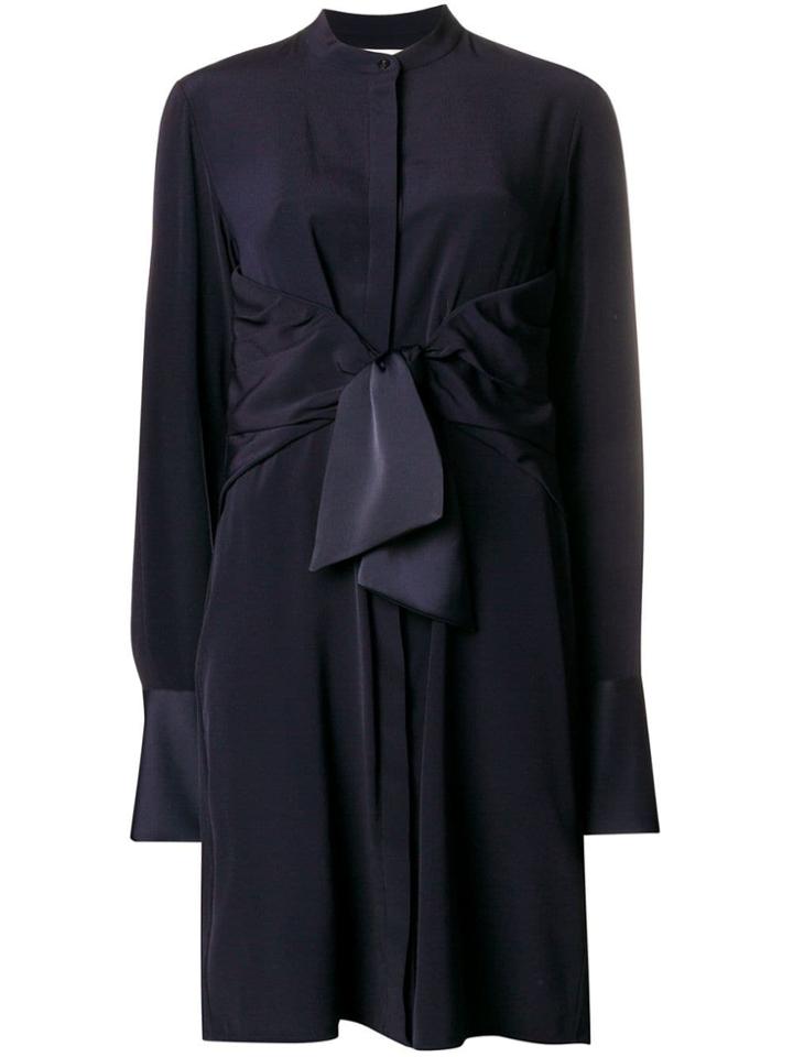 Victoria Victoria Beckham Tie Waist Shirt Dress - Blue