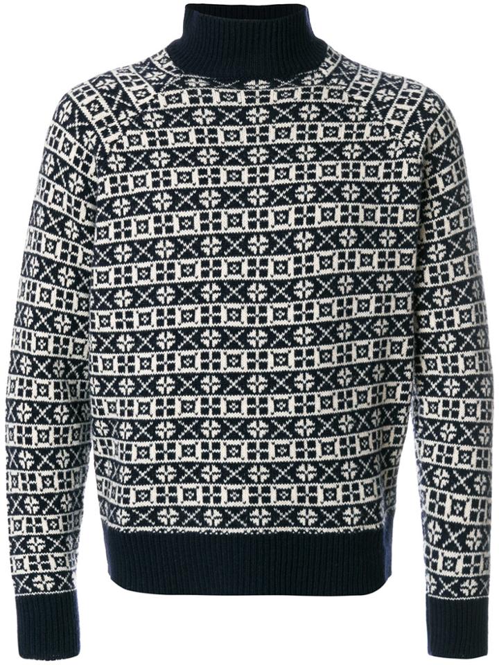 Doppiaa Embroidered Roll-neck Sweater - Blue