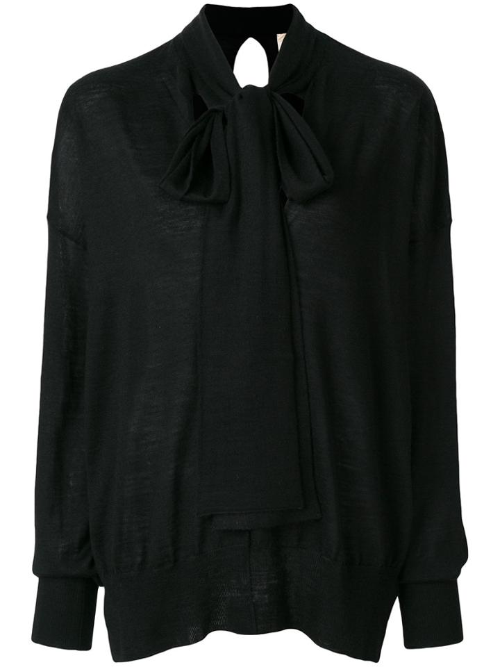 Nude Keyhole Detail Jumper - Black