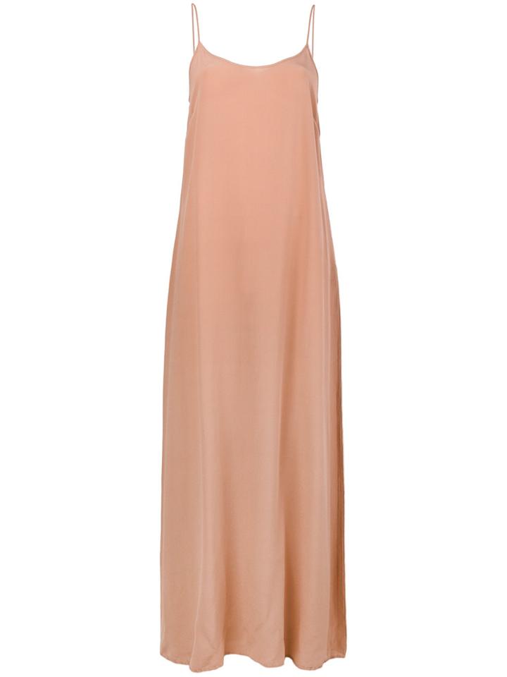 Fine Edge Long Slip Dress - Nude & Neutrals