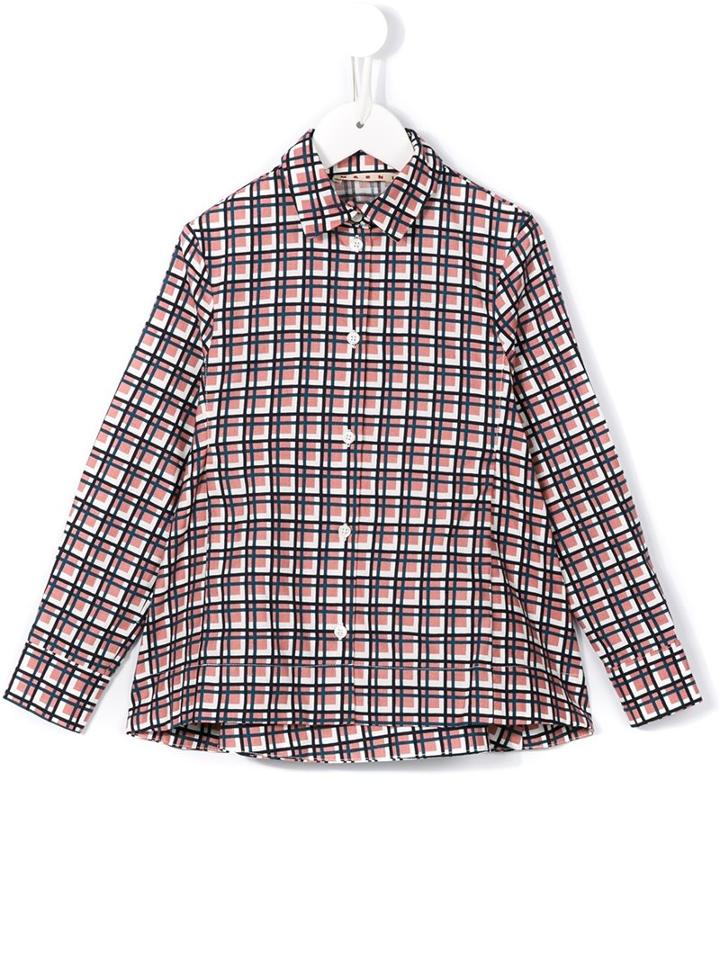 Marni Kids Checked Shirt, Girl's, Size: 8 Yrs, Pink/purple