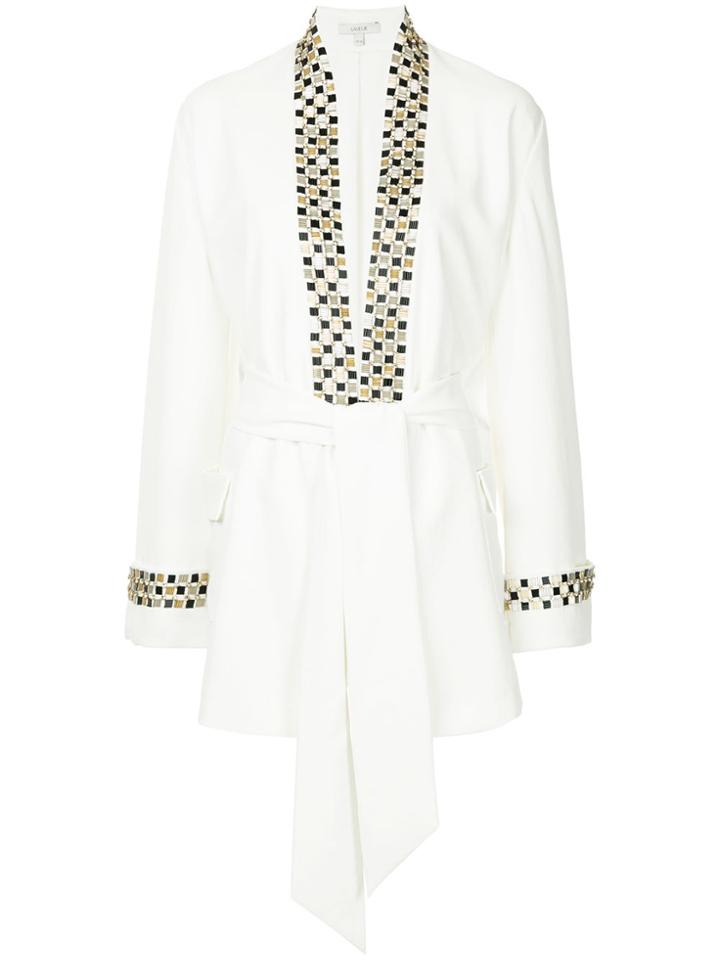 Layeur Belted Fitted Jacket - White