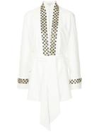 Layeur Belted Fitted Jacket - White