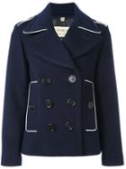 Burberry Contrast Trim Peacoat