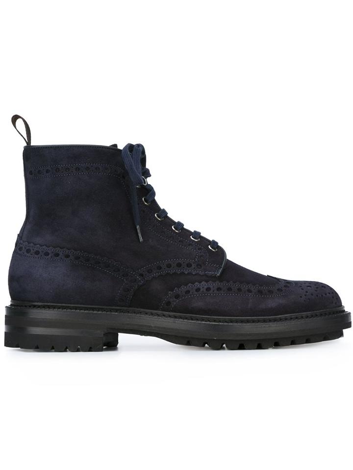 Santoni Lace Up Boots