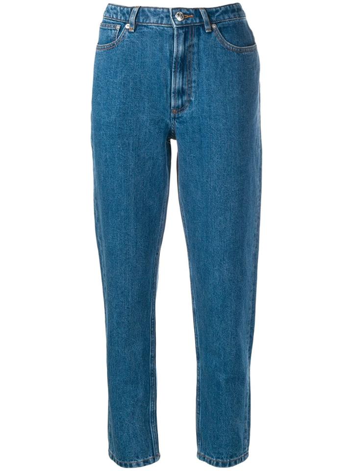 A.p.c. Tapered Cropped Trousers - Blue