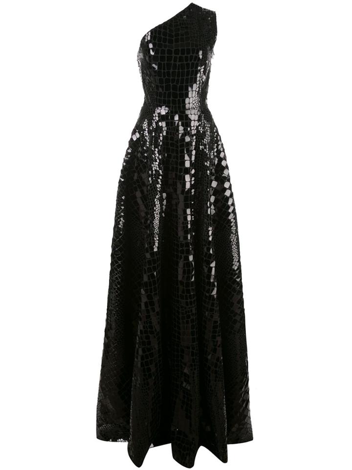 Alex Perry Jasper Sequinned One-shoulder Gown - Black