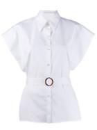 Victoria Victoria Beckham Belted Short-sleeved Shirt - White