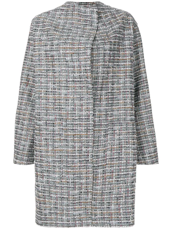 Antonio Marras Embroidered Cocoon Coat - Grey