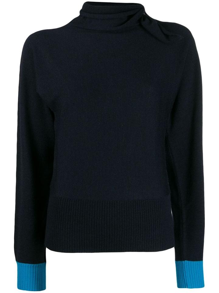 Cédric Charlier Tie Neck Jumper - Blue