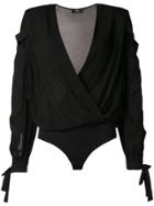 Elisabetta Franchi V-neck Bodysuit - Black