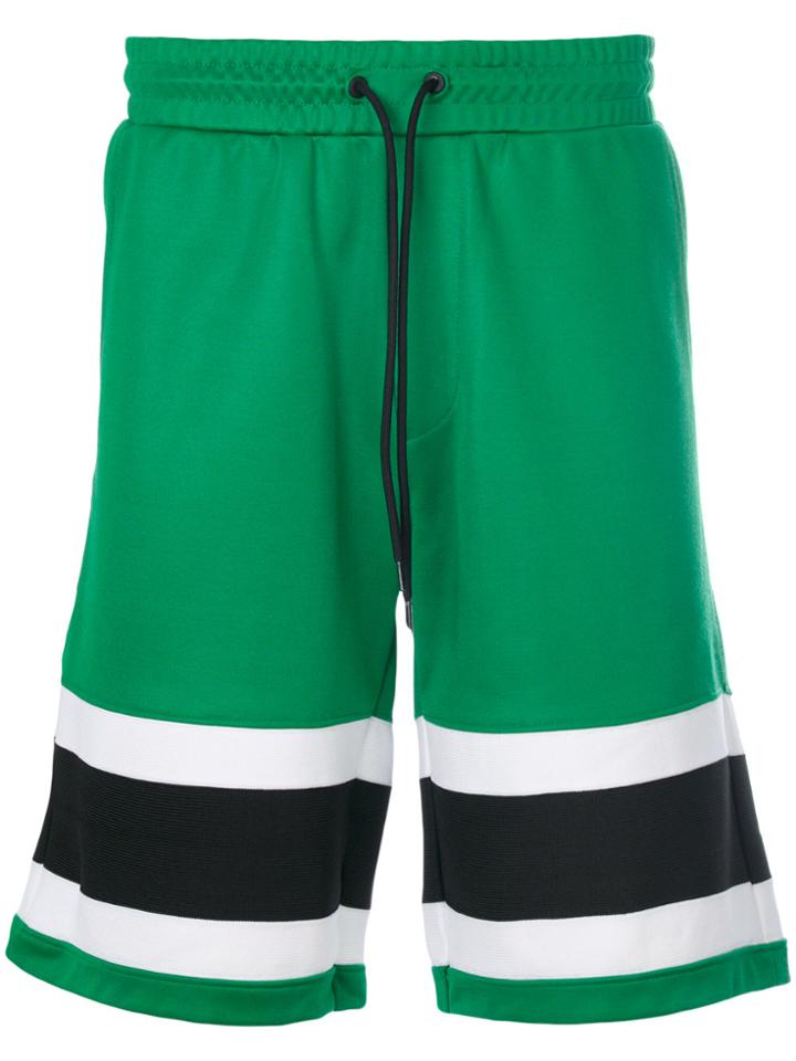Ami Alexandre Mattiussi Shorts With Bicolour Bands - Green