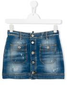 Dsquared2 Kids Stonewash Denim Skirt - Blue
