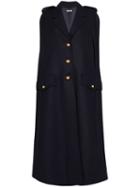 Miu Miu Buttoned Oversized Cape - Blue