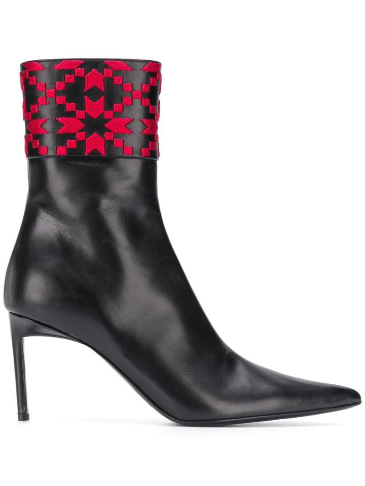 Haider Ackermann Embroidered Ankle Boots - Black