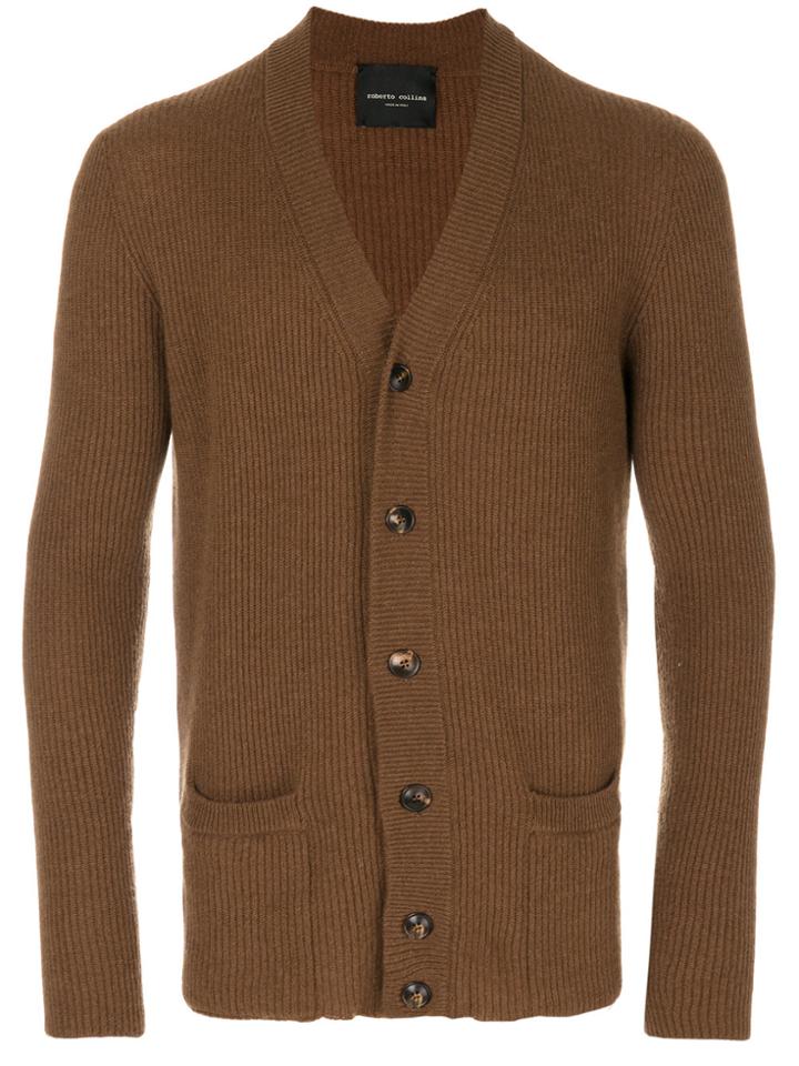 Roberto Collina V-neck Cardigan - Brown