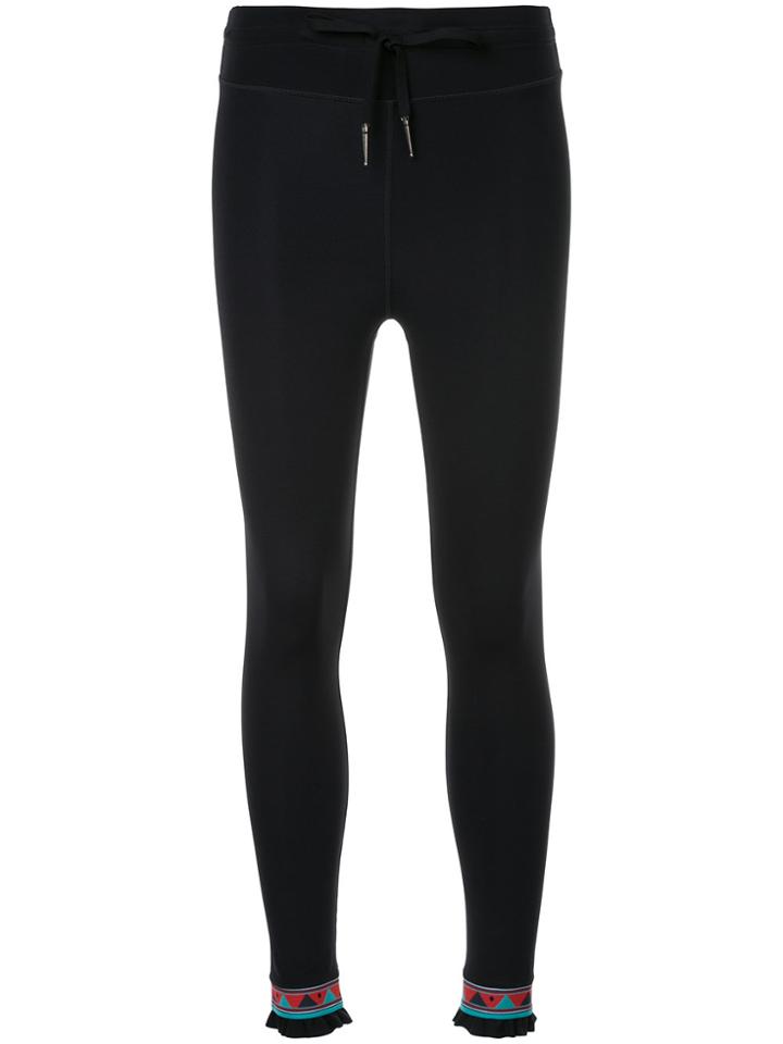 The Upside Embroidered Cuff Leggings - Black