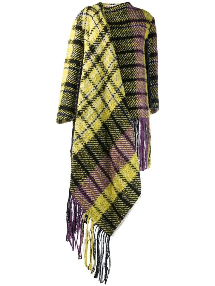 Marni Oversized Plaid Coat - Yellow