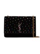 Saint Laurent Black Kate Jewel Studded Suede Bag