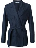 Umit Benan Belted Blazer Jacket, Men's, Size: 48, Blue, Cotton