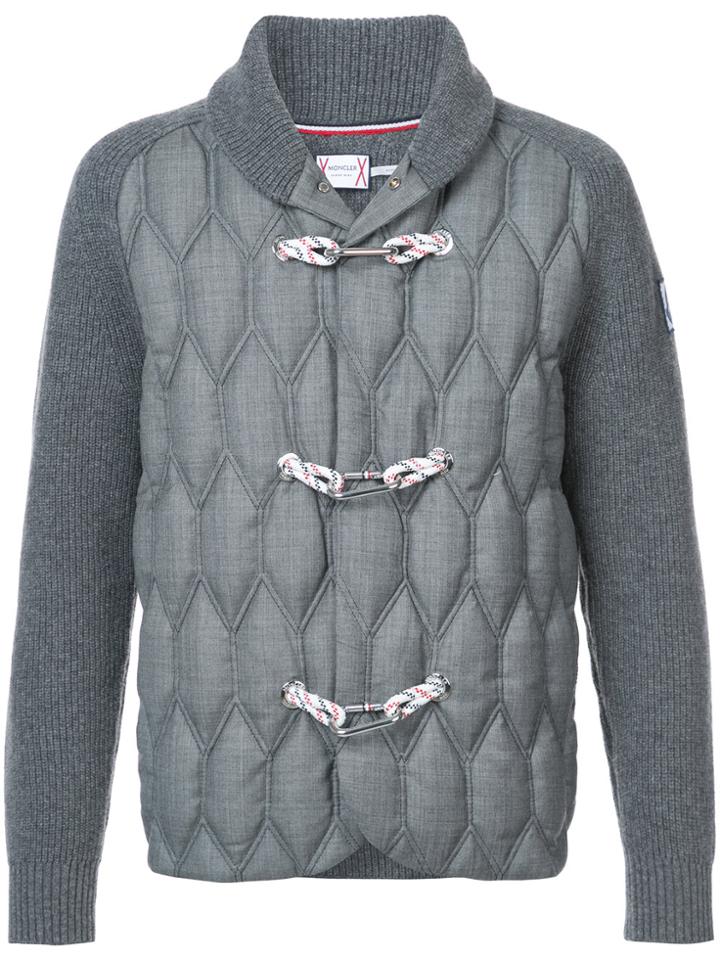 Moncler Gamme Bleu Quilted Toggle Cardigan - Grey