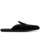 Dolce & Gabbana Crest Crowned Logo Slippers - Black