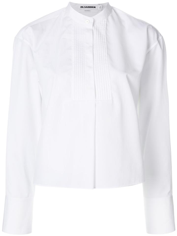 Jil Sander Classic Collarless Shirt - White