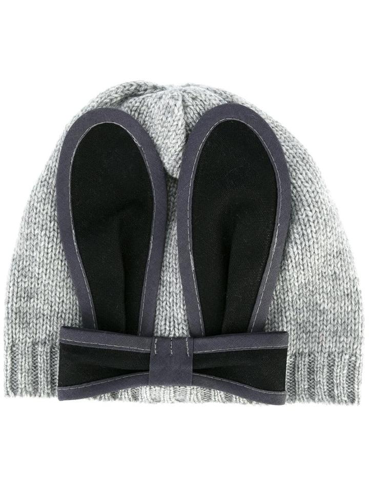 Bernstock Speirs Bunny Motif Beanie, Women's, Grey, Cashmere