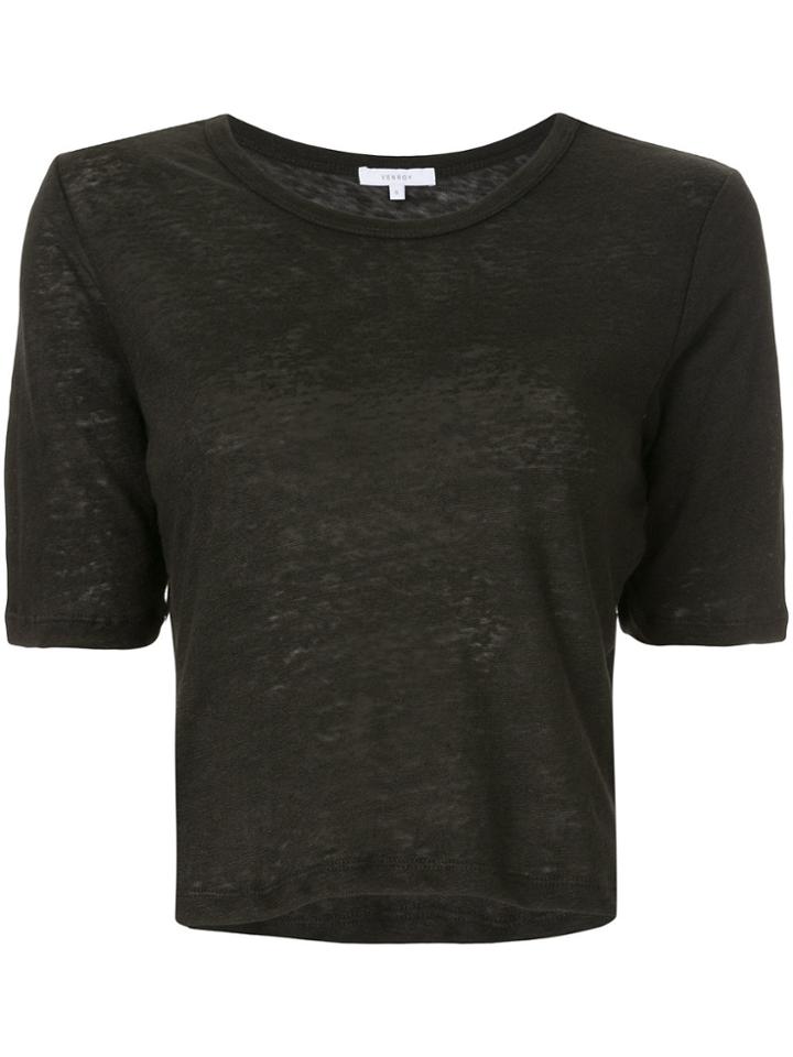 Venroy Crew Neck Cropped T-shirt - Black