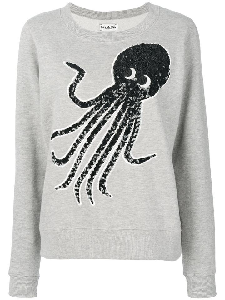 Essentiel Antwerp - Embellished Octopus Sweater - Women - Cotton/polyester/pvc - M, Grey, Cotton/polyester/pvc