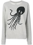 Essentiel Antwerp - Embellished Octopus Sweater - Women - Cotton/polyester/pvc - M, Grey, Cotton/polyester/pvc