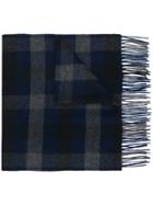 Theory Checked Scarf - Black
