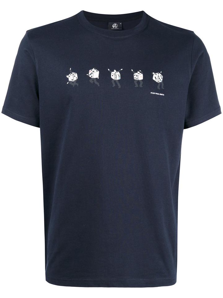Ps By Paul Smith - Dice Motif T-shirt - Men - Organic Cotton - M, Blue, Organic Cotton