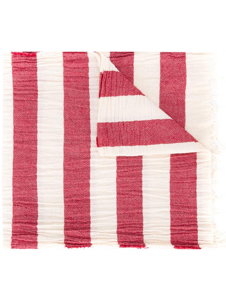 Dondup Striped Scarf, Men's, Red, Cotton
