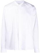 Sartorial Monk Thin Collar Paneled Button-up Shirt - White