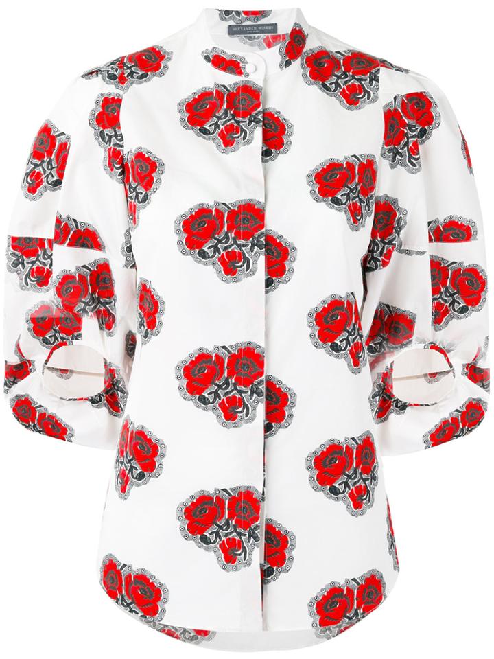Alexander Mcqueen Poppy Print Shirt - White