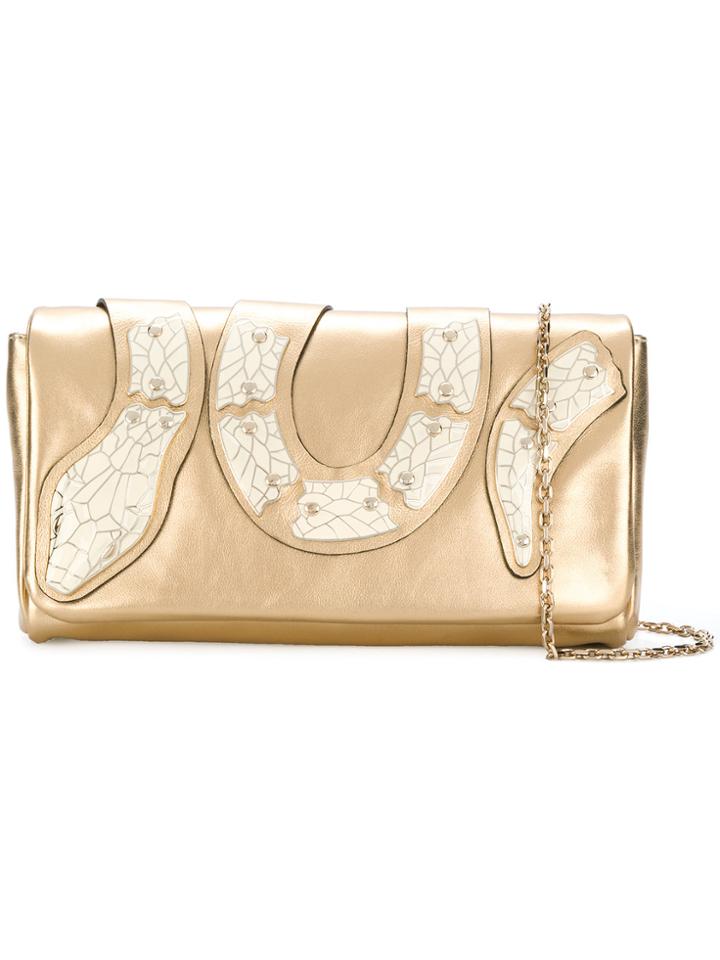 Red Valentino Embellished Snake Shoulder Bag - Metallic