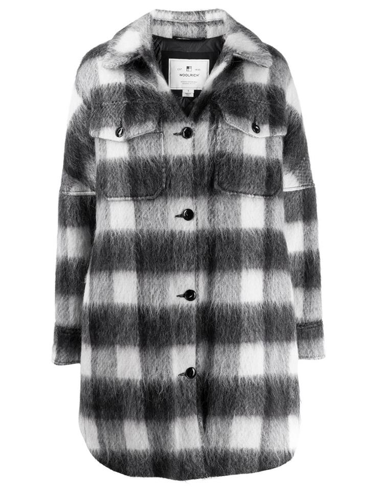 Woolrich Check Print Shirt Coat - Grey