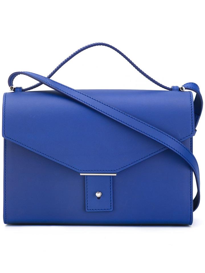 Pb 0110 - Foldover Shoulder Bag - Women - Calf Leather - One Size, Blue, Calf Leather