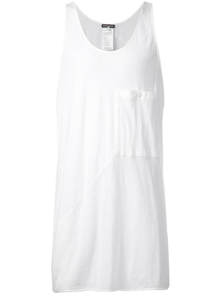 Ann Demeulemeester Oversized Tank Top, Men's, Size: Medium, White, Cotton