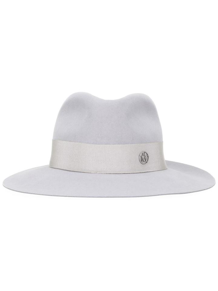 Maison Michel Classic Fedora Hat, Women's, Size: Medium, Grey, Cotton/viscose/rabbit Felt