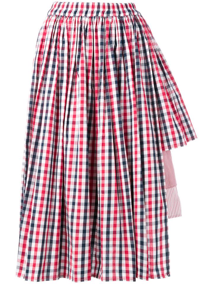 Victoria/tomas Checked Skirt, Women's, Size: 38, Red, Cotton