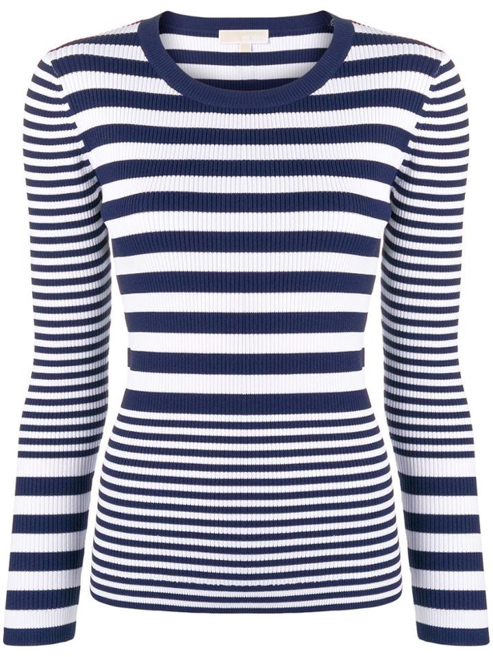Michael Michael Kors Ribbed Striped Jumper - Blue