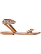 K. Jacques Teddy Sandals - Gold