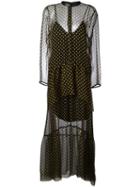 Petar Petrov Sheer Polka Dot Dress, Women's, Size: 36, Black, Silk/leather/cupro