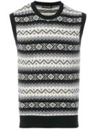 Alexander Mcqueen - Geometric Knit Vest - Men - Cashmere - L, Black, Cashmere